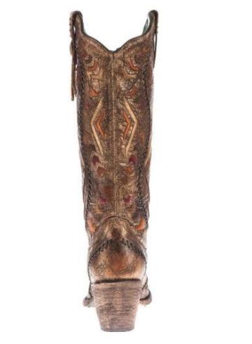Corral Women's Aztec Embroidered Whipstitched Boot Snip Toe C2872 (PM)