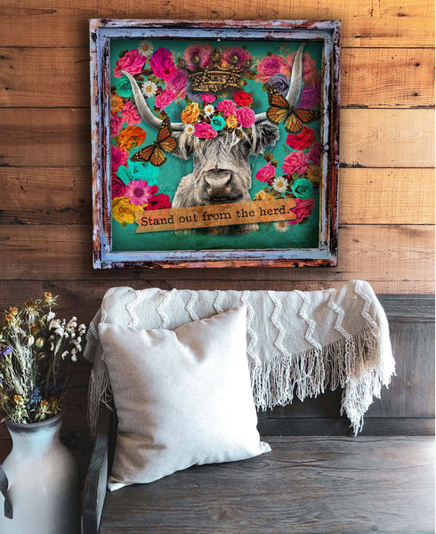 "Stand Out from the Herd" Square Artwork: Large - 24"