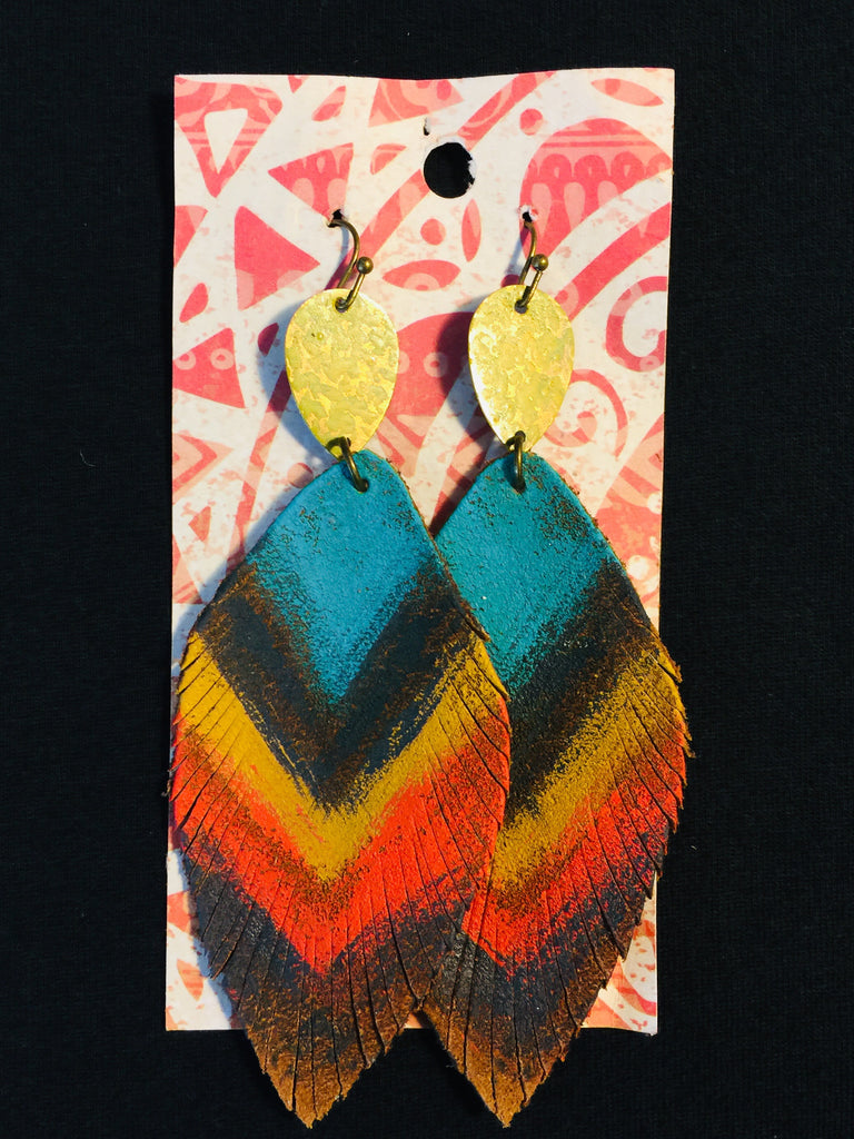Feather Leather Earrings