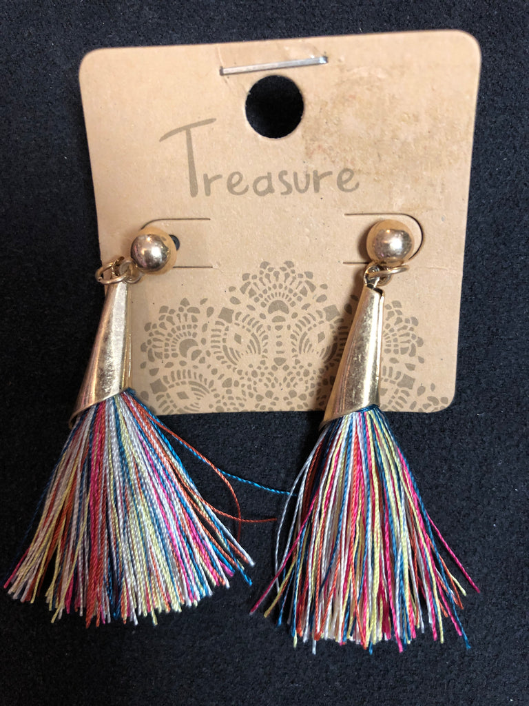 Multi Colored  Thread Earrings