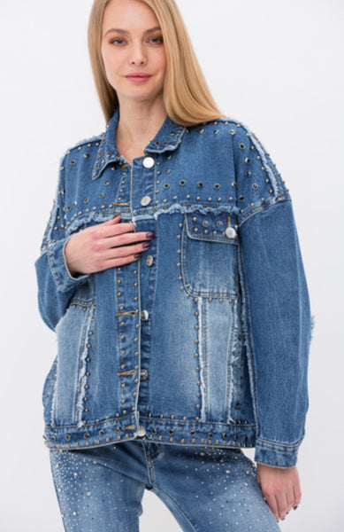 Studs Stones Bling Denim Jacket