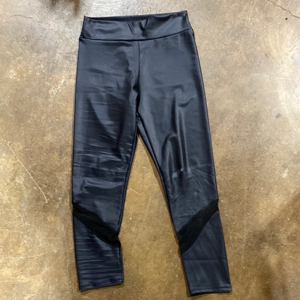 Black Leather spandex pant.