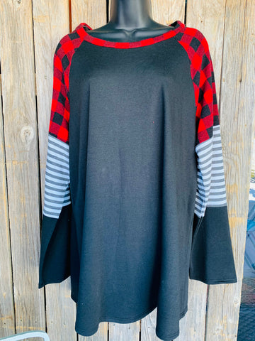 Buffalo Plaid and Black Top