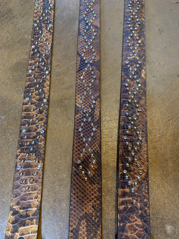 Snake Skin Leather Belt