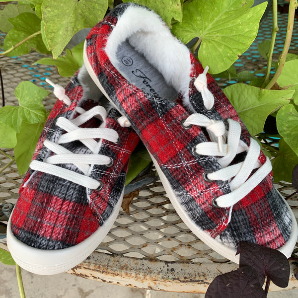 Red Plaid Sneaker