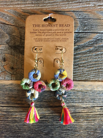 Honest Beads O's with Tassel Earrings