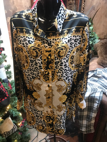Adore Cheetah Silk Blouse