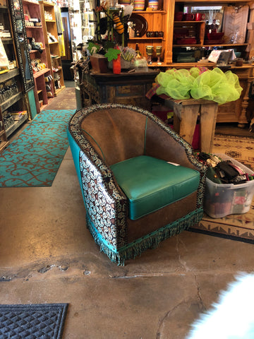 Turquoise Belaire Swivel Chair