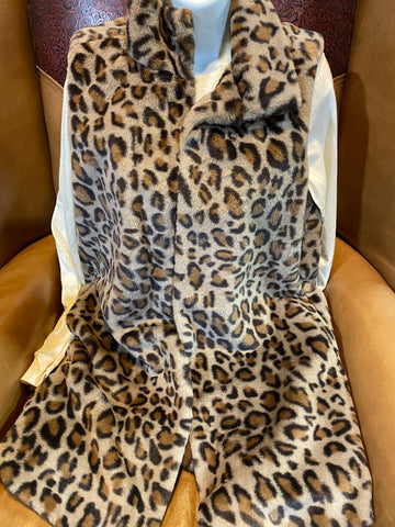 Plush Leopard Vest