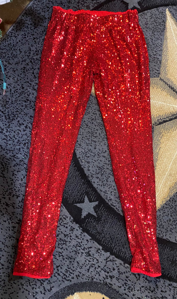 Red Sequin pants