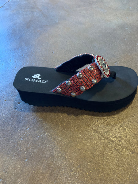 Red Shimmer American Flip Flop