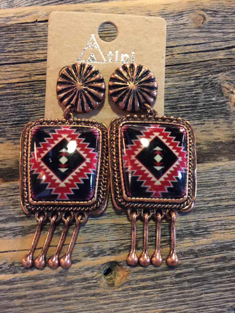 Red Navajo Earrings