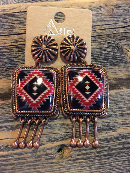Red Navajo Earrings