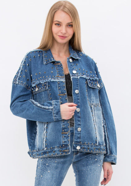 Studs Stones Bling Denim Jacket