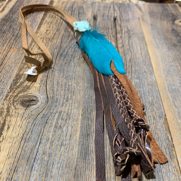 Leather Tassel w\Feather necklace