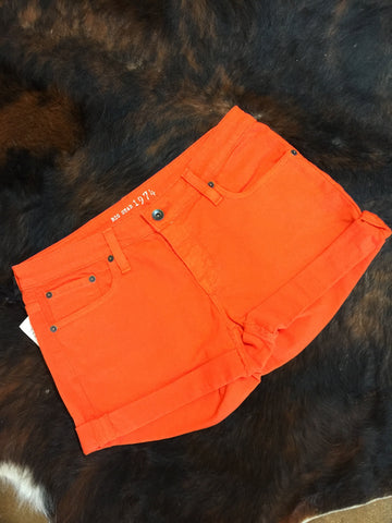 Orange Big Star Shorts