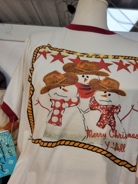 Snowman Cowboy T Shirt