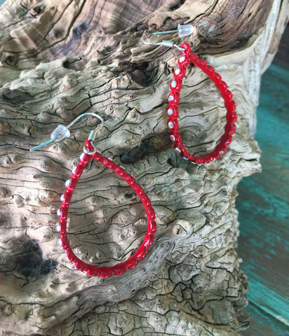 Little Red Rhinestone Earrings