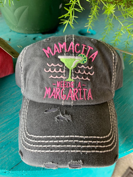 K&B Mamacita Needs a Margarita Ball Cap Charcoal
