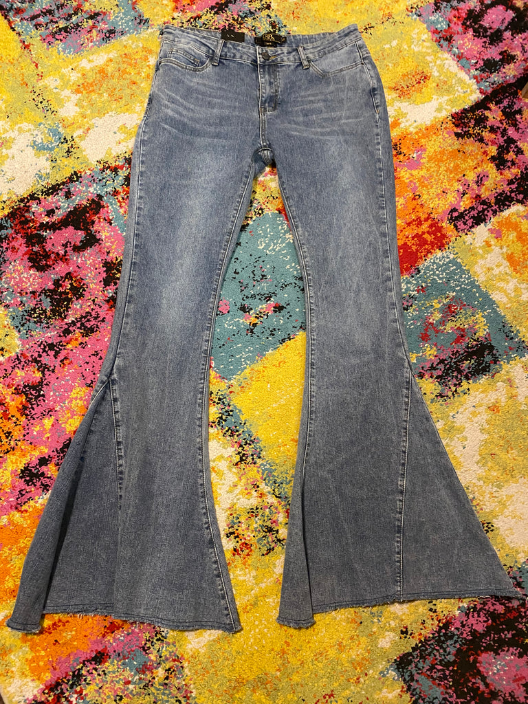 Vintage Style 90s Flared Bell Bottoms Pop Jeans 28W /33 L