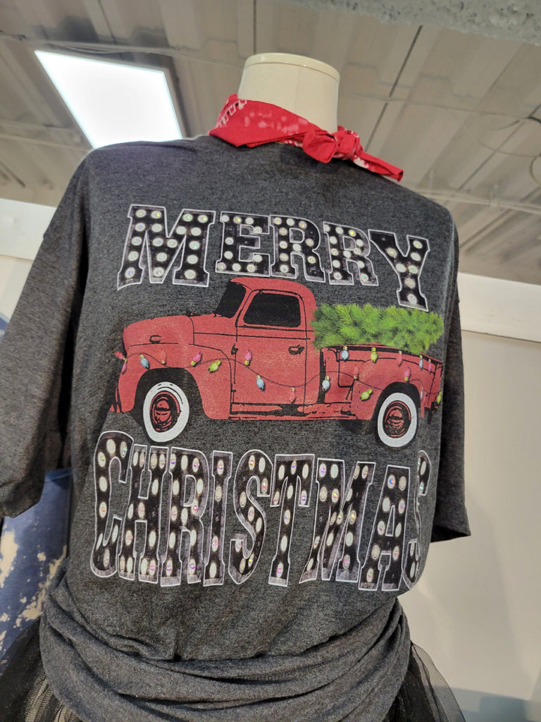 Red Truck Merry Christmas T shirt