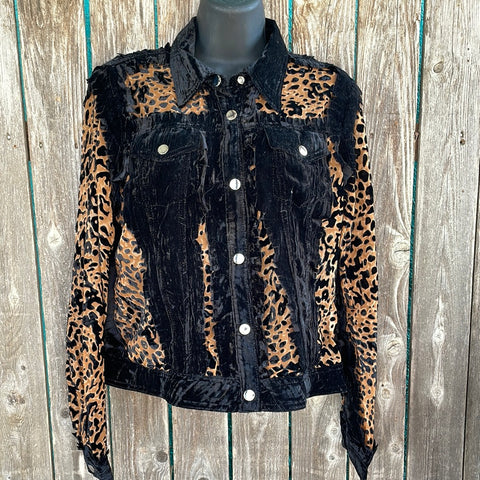 Adore Apparel Cheetah Velvet Burnout Jacket