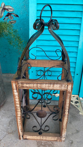 Wood Distressed Lantern