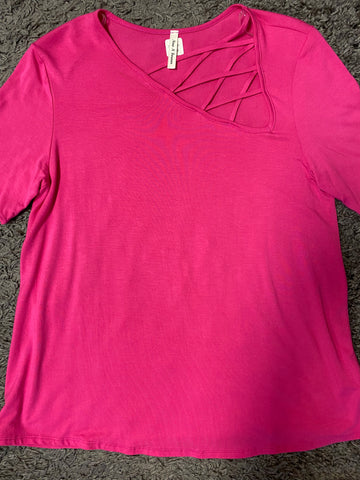 Hot Pink Criss-Cross Top