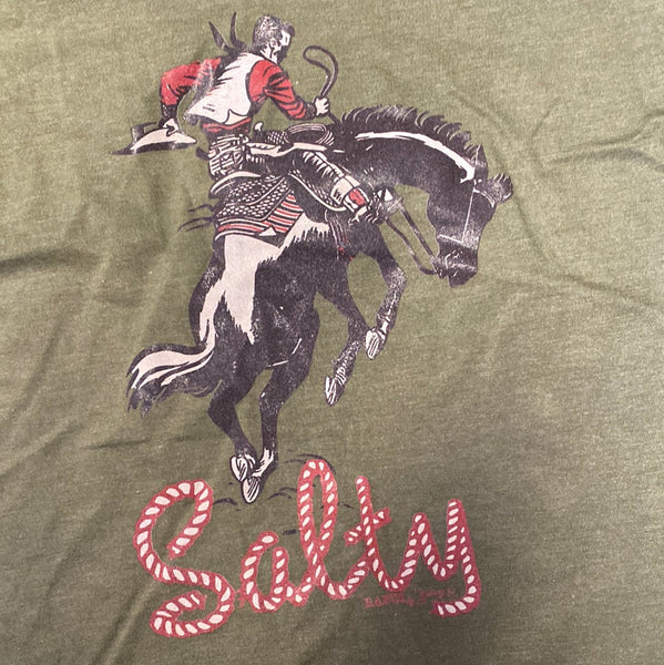 Salty Bronc Rider V-Neck T Shirt