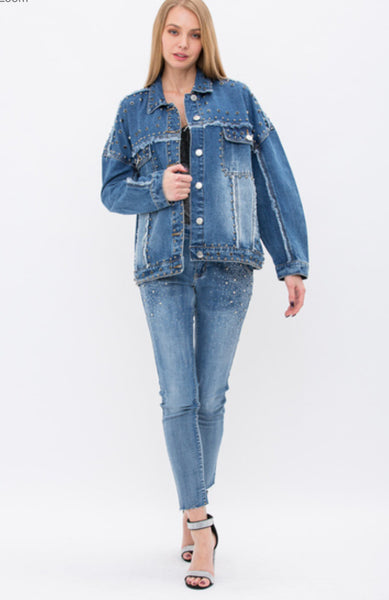Studs Stones Bling Denim Jacket