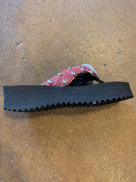 Red Shimmer American Flip Flop