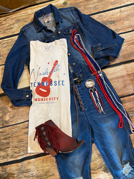 Mid Wash Lace Up Flare Jeans