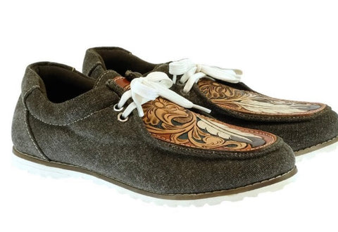 Brown Tooled Womens Shoes