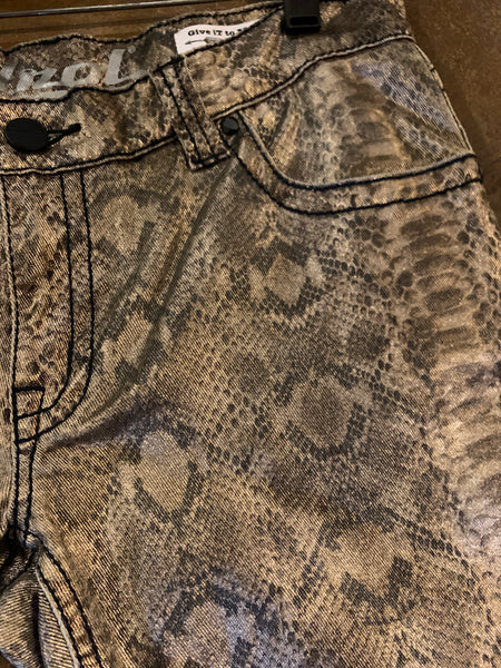 Petrol Snakeskin Jean