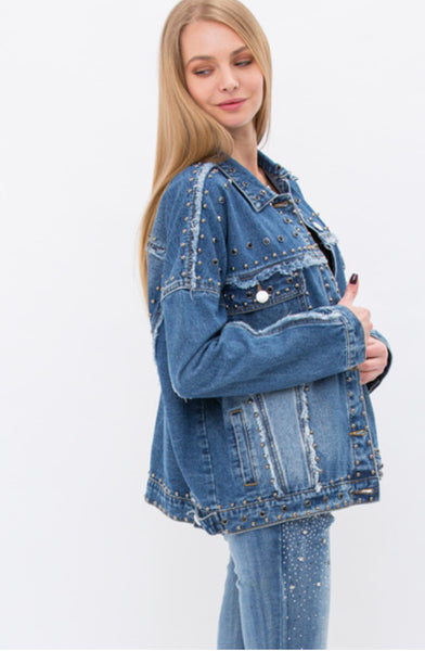 Studs Stones Bling Denim Jacket
