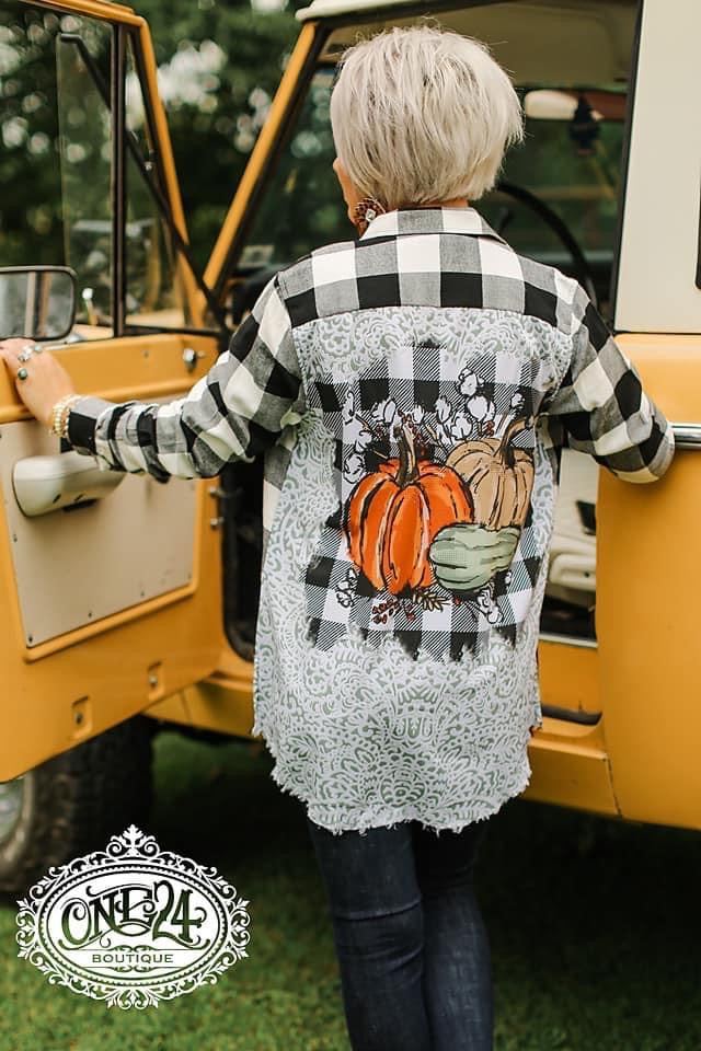 Pumpkin Silk Plaid Shirt