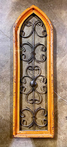 Iron and Wood Arched Pane
