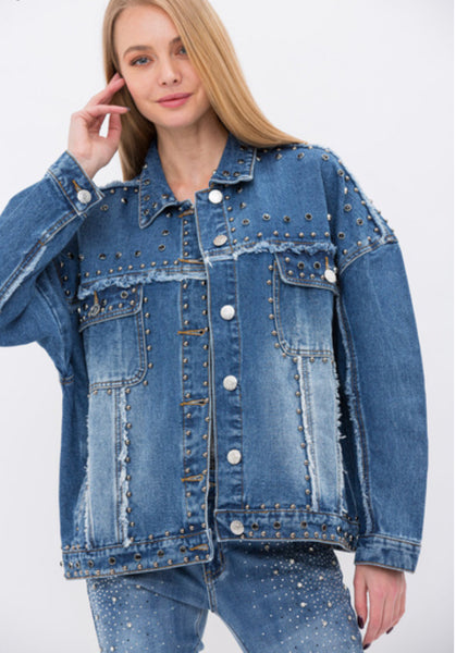 Studs Stones Bling Denim Jacket