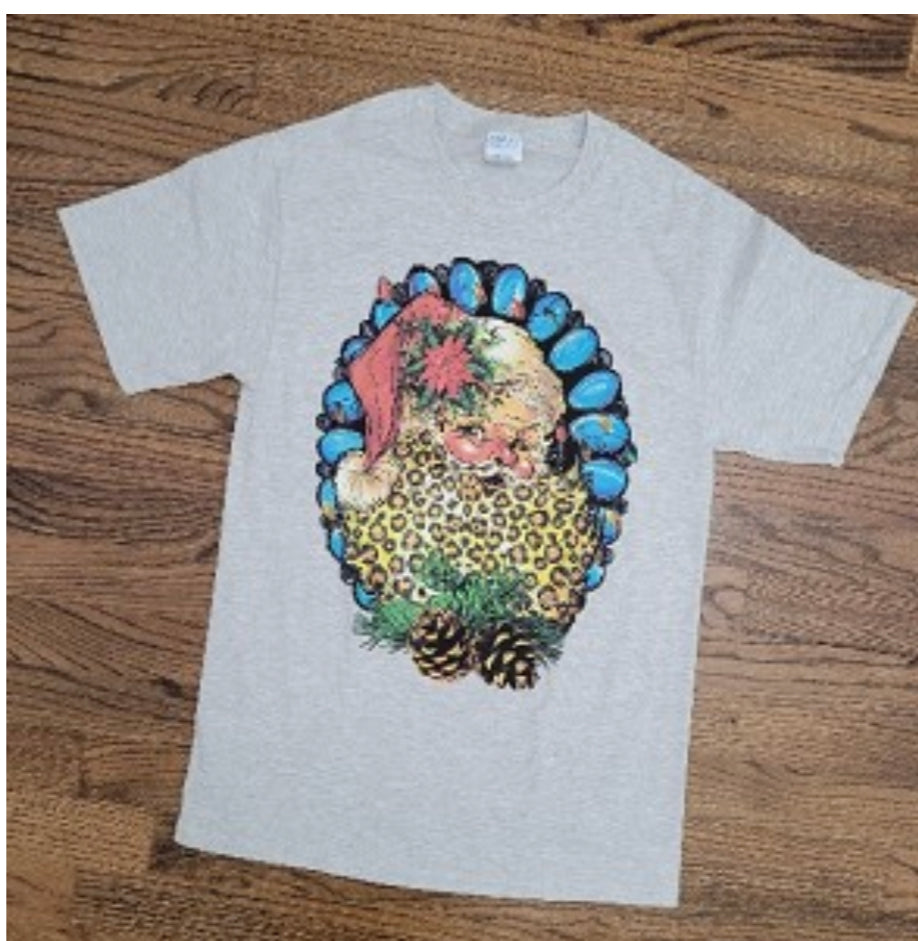 Turquoise Santa T Shirt