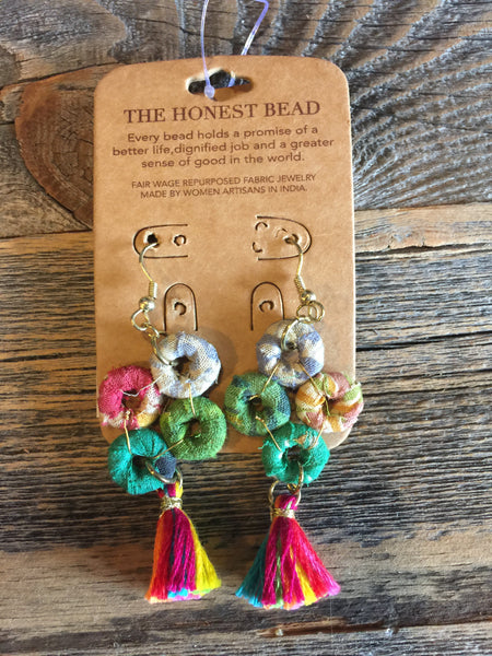 Honest Beads O's with Tassel Earrings