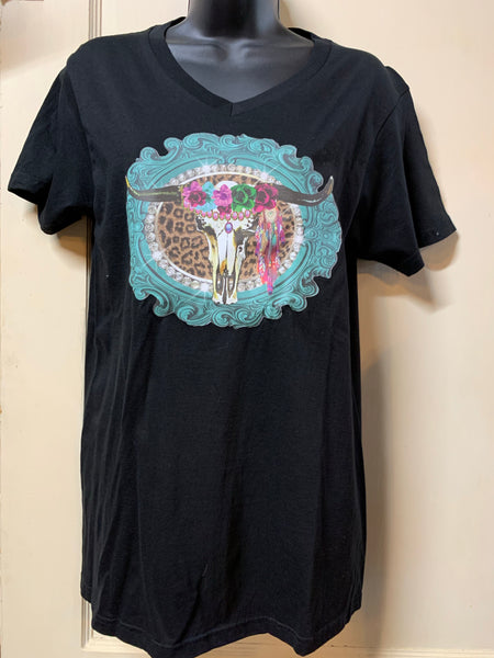 Rhinestone Steer T Shirt