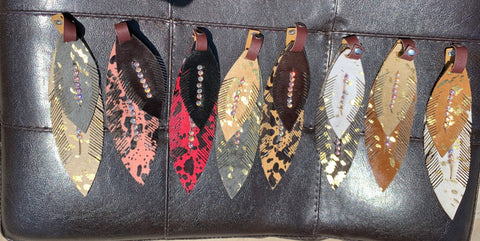 Leather Feather Charms