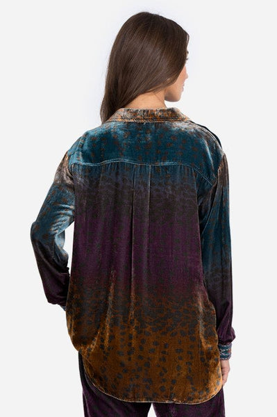 Johnny Was Ombré Cheetah Velvet Oversized Shirt