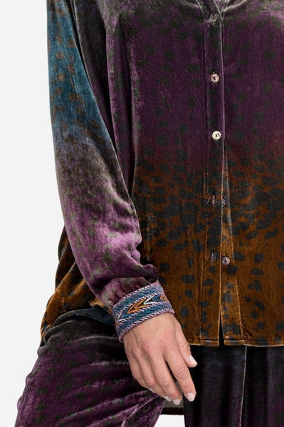 Johnny Was Ombré Cheetah Velvet Oversized Shirt