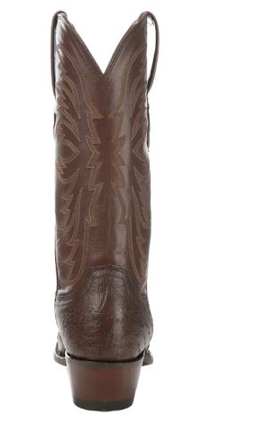 Lucchese Men's Brown and Sienna Full Quill Round Toe Exotic Cowboy Boots