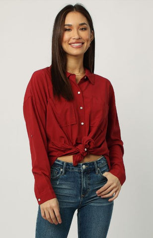 Arianna Molten Lava Button-Up Top