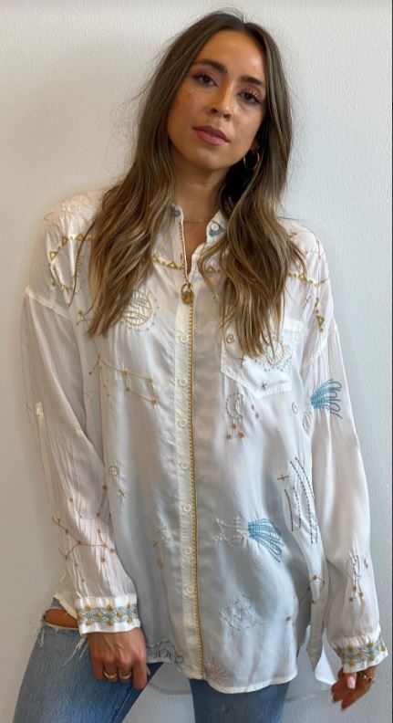Johnny Was Stargazing Button Down Tunic