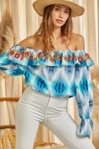 Off The Shoulder Embroidered Woven Top