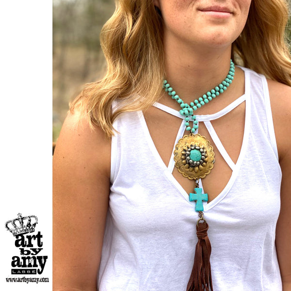 Turquoise Cross Concho