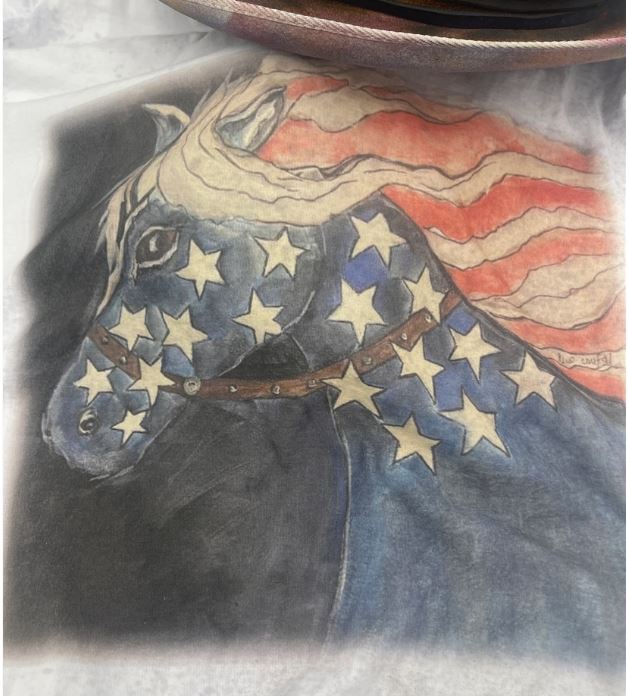 Patriotic Mustang Distressed Shirt